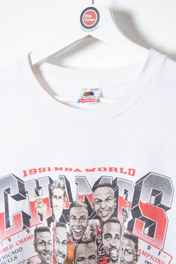 Image of 1991 Chicago Bulls NBA World Champions Single Stitch Graphic T-Shirt (S) - 97th Vintage