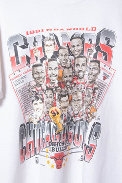 Image of 1991 Chicago Bulls NBA World Champions Single Stitch Graphic T-Shirt (S) - 97th Vintage