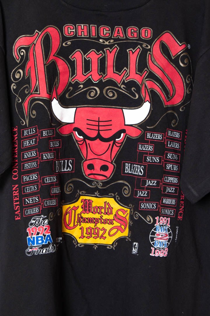 1992 Chicago Bulls World Champions Single Stitch T-Shirt (XL) - 97th Vintage