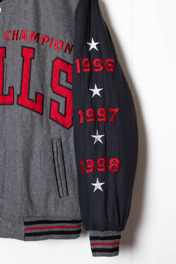 Image of 1998 Chicago Bulls 'Six Time Champions' Reversible Bomber Jacket (M) - 97th Vintage