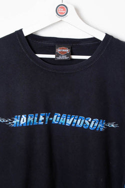 Image of 2000 Harley Davidson New York City Blue Flame Longsleeve T-Shirt (M) - 97th Vintage