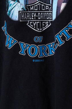 Image of 2000 Harley Davidson New York City Blue Flame Longsleeve T-Shirt (M) - 97th Vintage