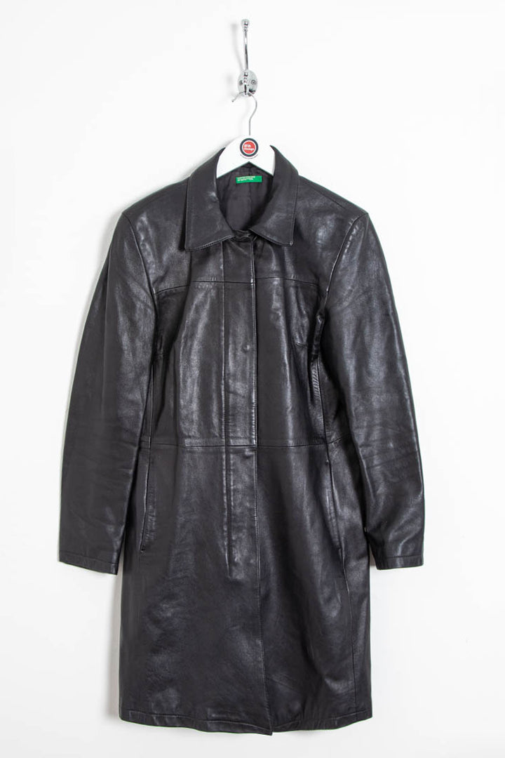 Image of Women's United Colors of Benetton Long Leather Coat (M)