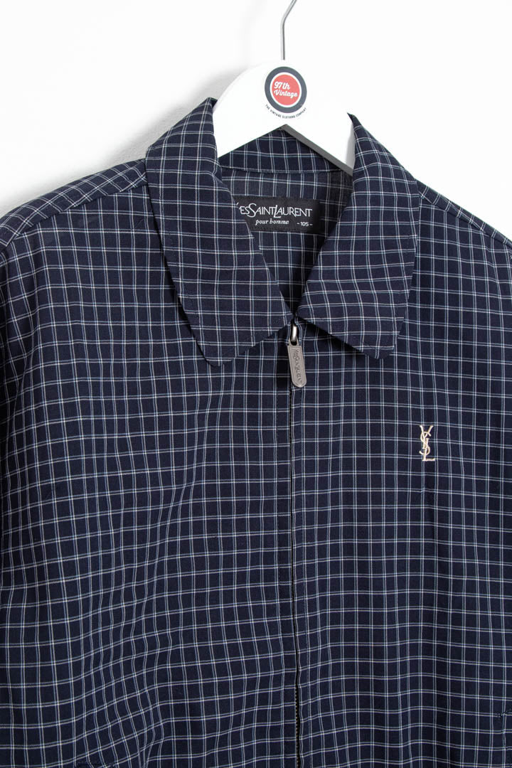 Image of YSL Checkered Harrington Jacket (S)