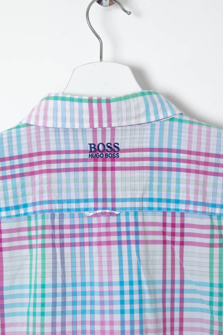 Image of Hugo Boss Short Sleeve Checkered Shirt (L)