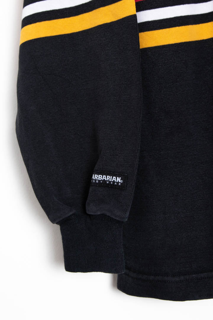 Image of Calgary Flames Rugby Long Sleeve Polo Shirt (L)