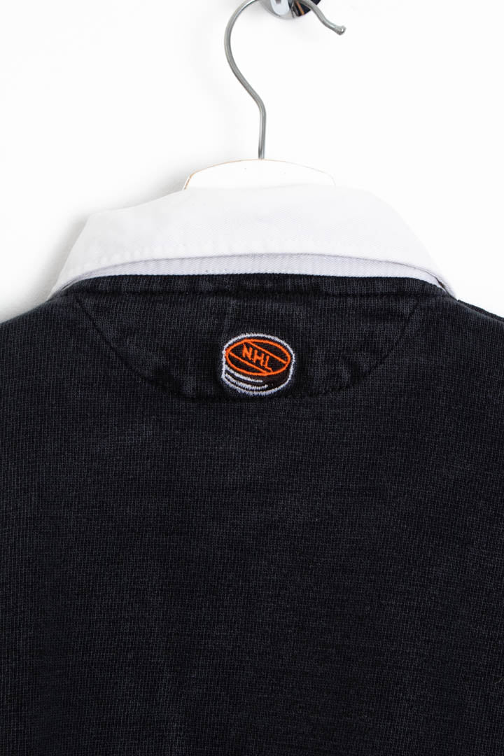 Image of Calgary Flames Rugby Long Sleeve Polo Shirt (L)