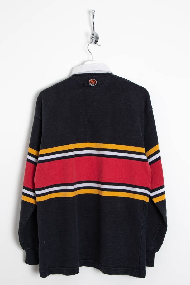 Image of Calgary Flames Rugby Long Sleeve Polo Shirt (L)