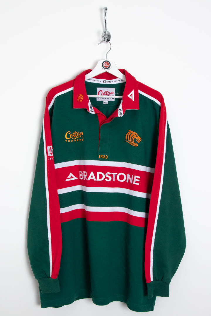 2002-03 Leicester Tigers Rugby Cotton Traders Long Sleeve Polo