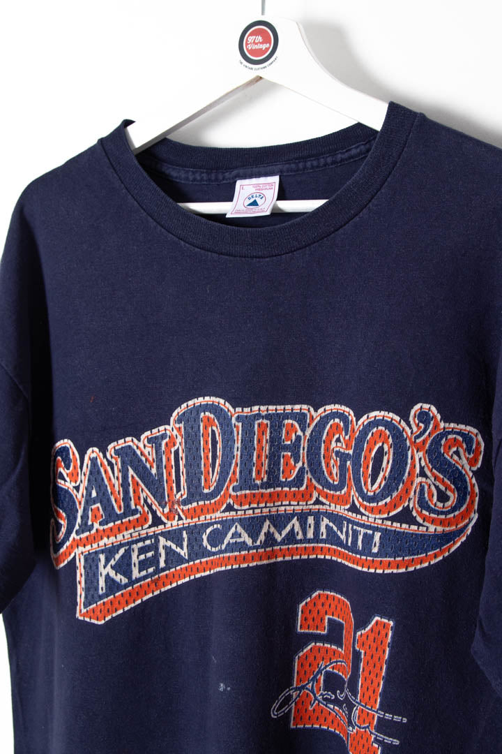 Image of 1996 San Diego Padres Ken Caminiti MVP Single Stitch Graphic T-Shirt (M)