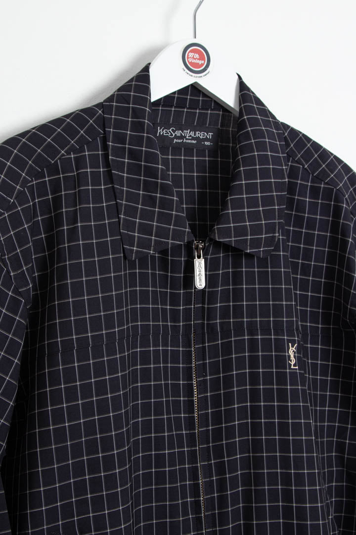 Image of YSL Checkered Harrington Jacket (M)