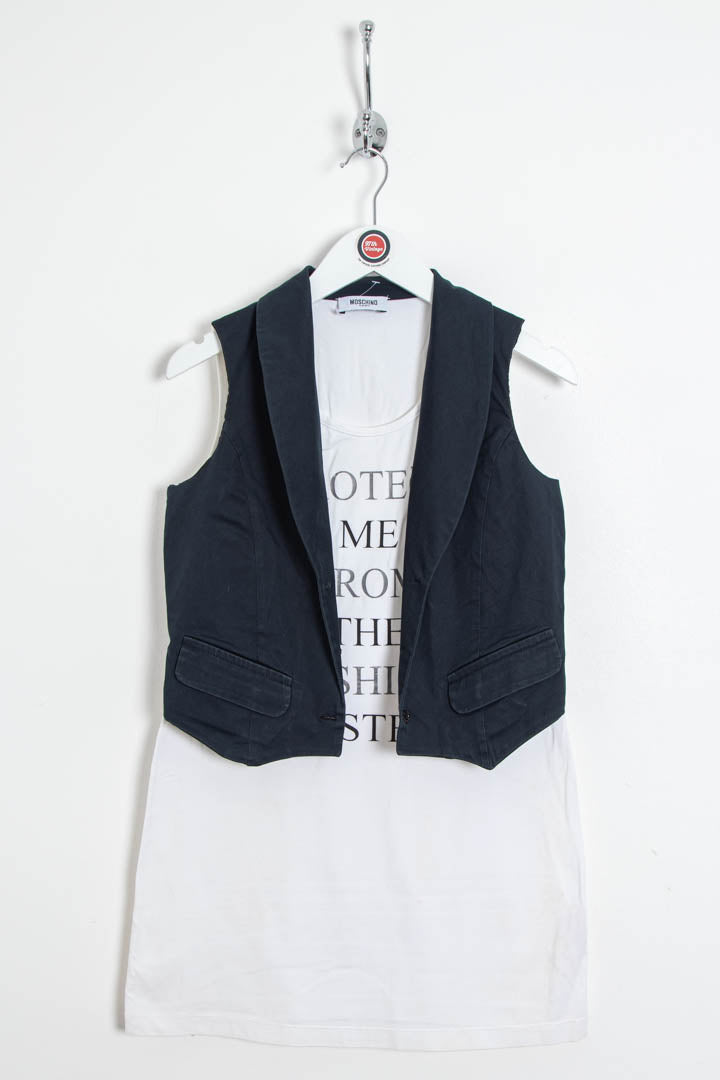 Image of Women's Moschino Protect Me From The Fashion System Layered Vest Dress (XS)