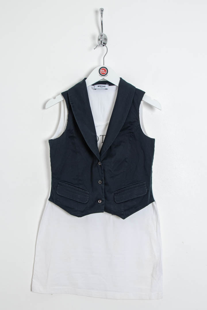 Image of Women's Moschino Protect Me From The Fashion System Layered Vest Dress (XS)