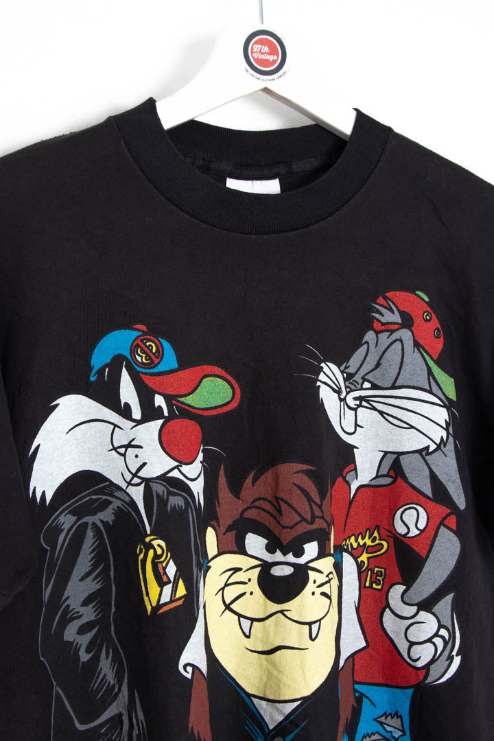 Image of 1993 Looney Tunes Taz Bugs Bunny Sylvester Single Stitch Graphic T-Shirt (S)