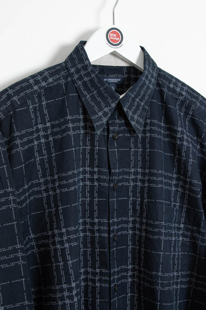 Image of Burberry Repeat Logo Long Sleeve Shirt (L)
