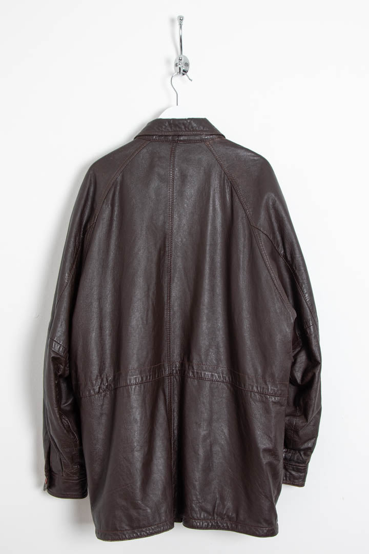 Image of Burberry Leather Field Jacket (XL)