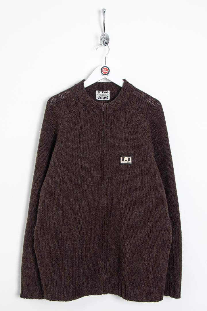 Image of Iceberg Zip Through Wool Jumper (L)