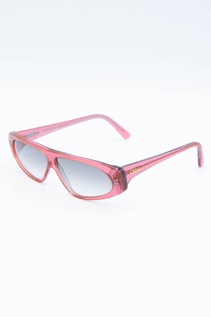 Image of Women's Chloé Rectangular Rhinestone Sunglasses 83S