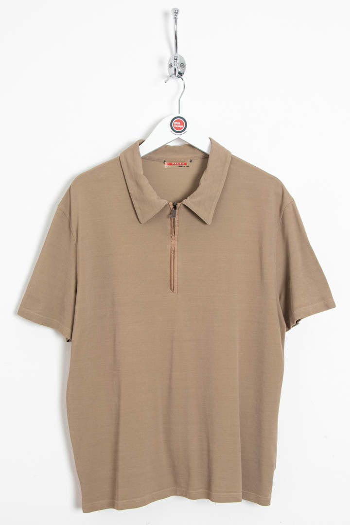 Image of Prada 1/4 Zip Polo Shirt (M)