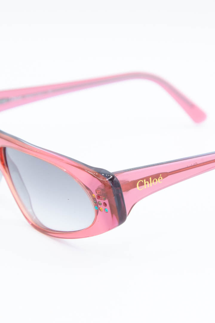 Image of Women's Chloé Rectangular Rhinestone Sunglasses 83S