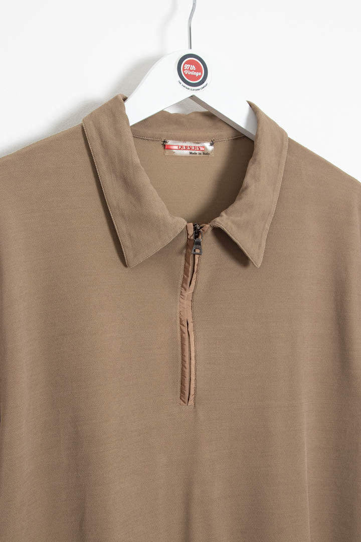 Image of Prada 1/4 Zip Polo Shirt (M)
