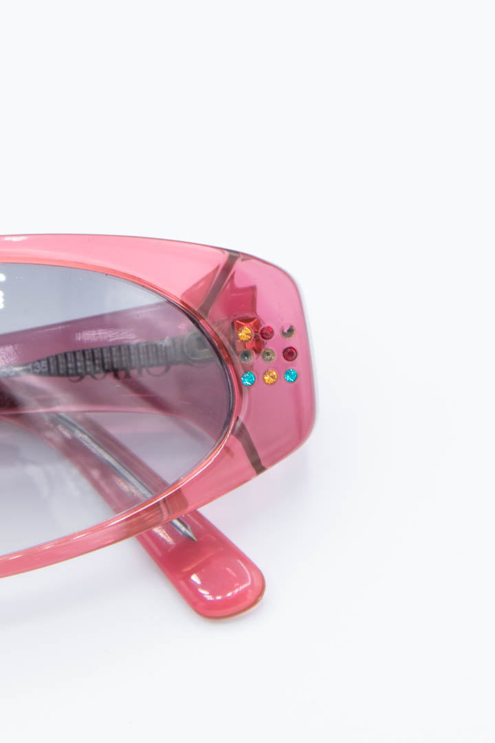 Image of Women's Chloé Rectangular Rhinestone Sunglasses 83S