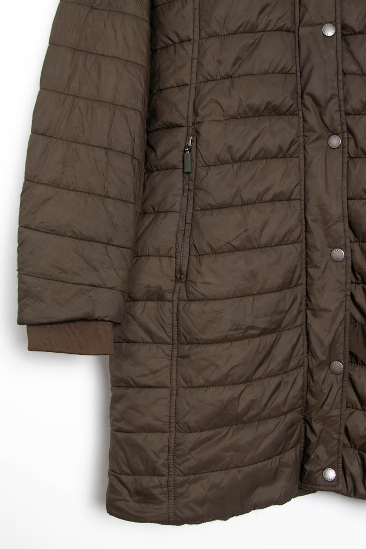 Image of Women's Barbour Gaiter Quilted Long Line Puffer Coat (S)