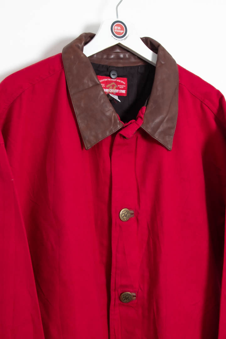 Image of Marlboro Leather Canvas Parka Coat (XL)