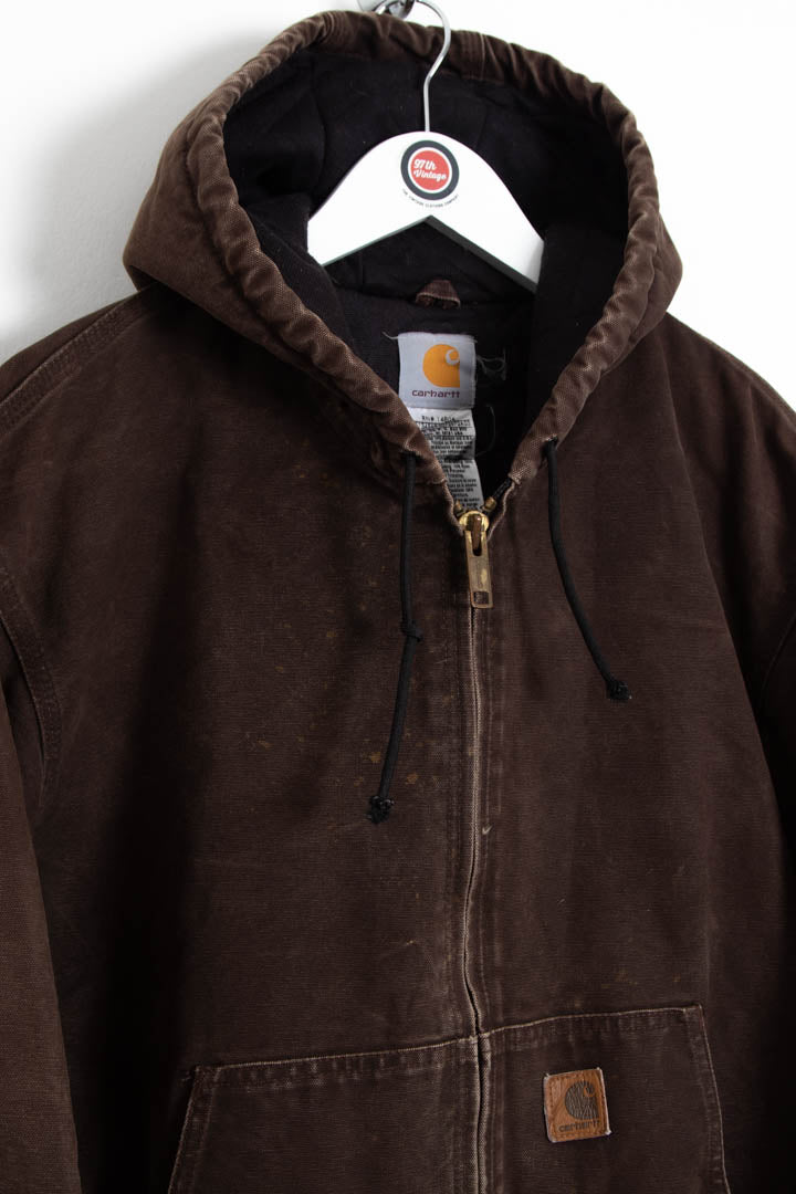 Image of Carhartt J130 Duck Canvas Active Hooded Jacket (L)