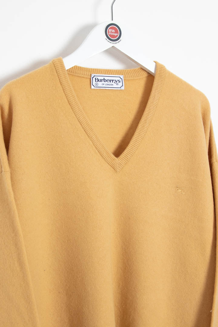 Image of Burberry V Neck Wool Jumper (L)