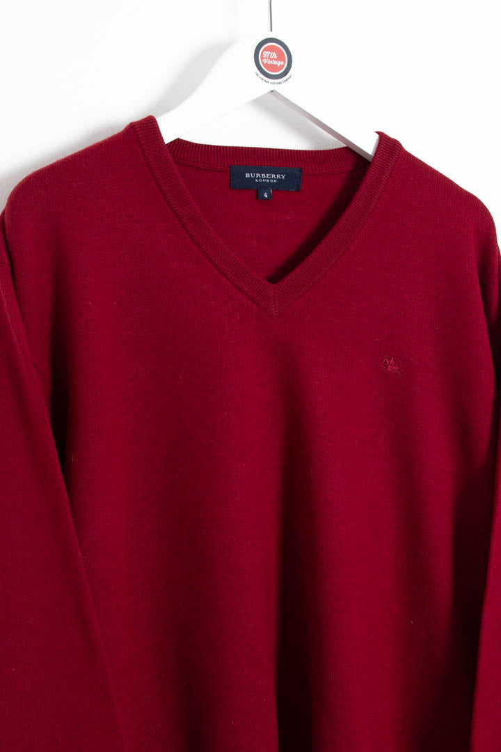 Image of Women's Burberry V Neck Wool Jumper (S)