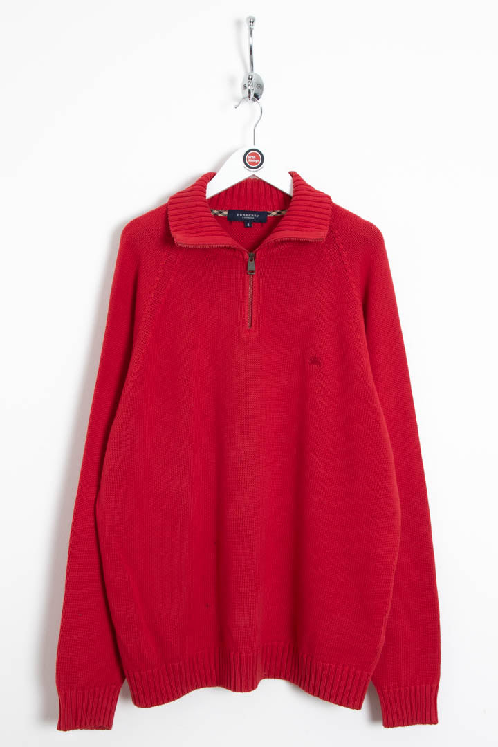 Image of Burberry 1/4 Zip Knitted Jumper (XL)