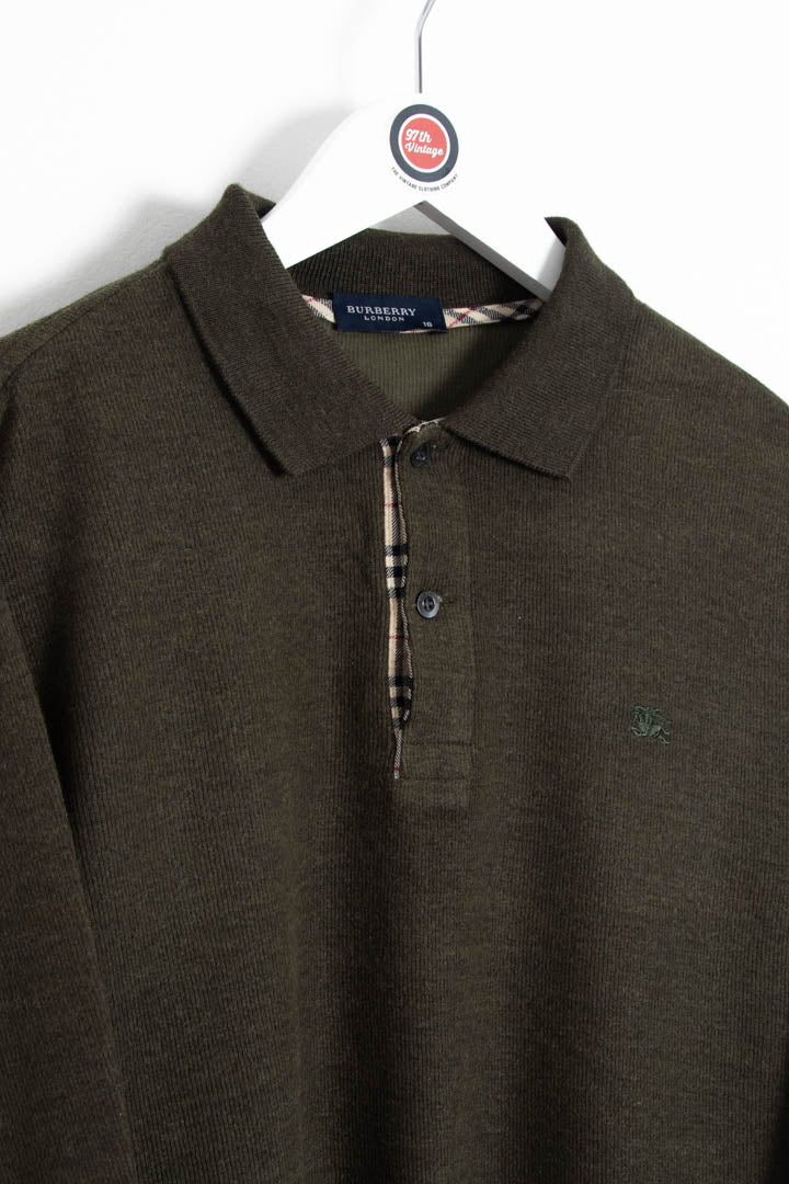 Image of Burberry Wool Polo Jumper (S)