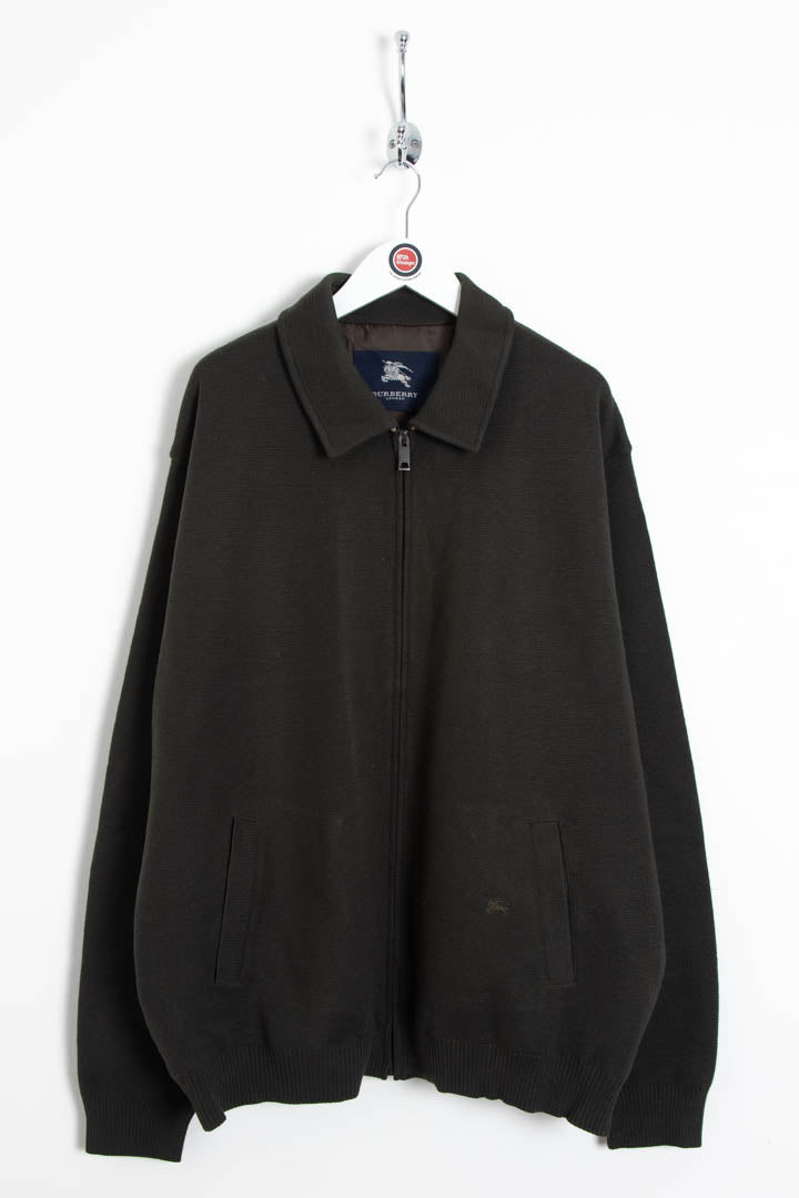 Image of Burberry Zip Up Wool Jumper (XXL)