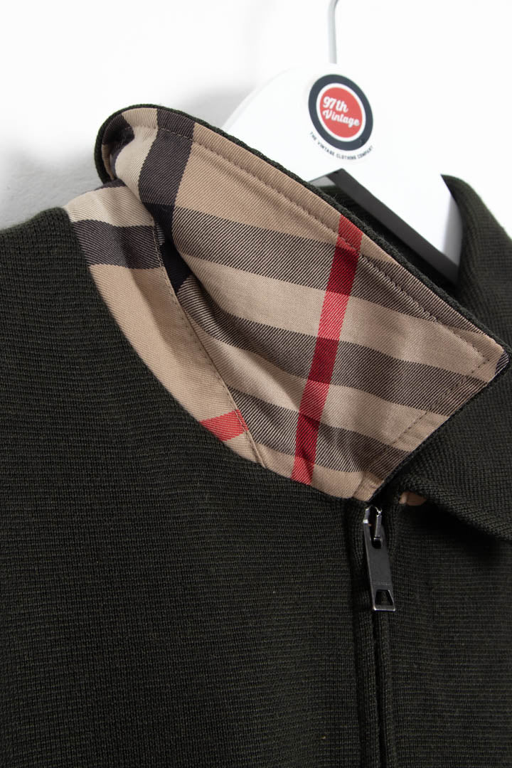 Image of Burberry Zip Up Wool Jumper (XXL)