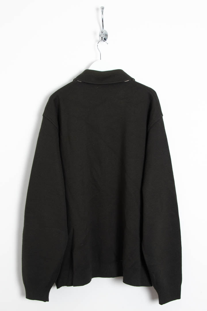 Image of Burberry Zip Up Wool Jumper (XXL)