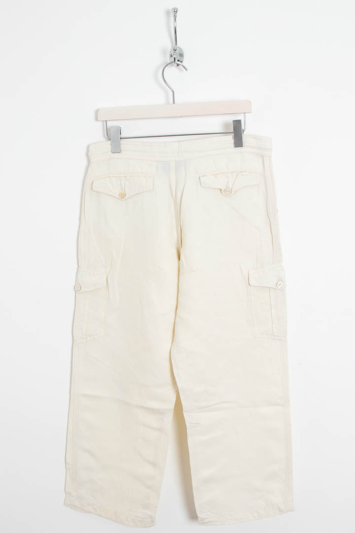 Image of Women's Fendi Cargo Capri Linen Trousers (UK 14)