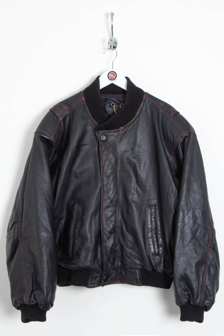 Italian Leather Bomber Jacket (XL) – 97th Vintage
