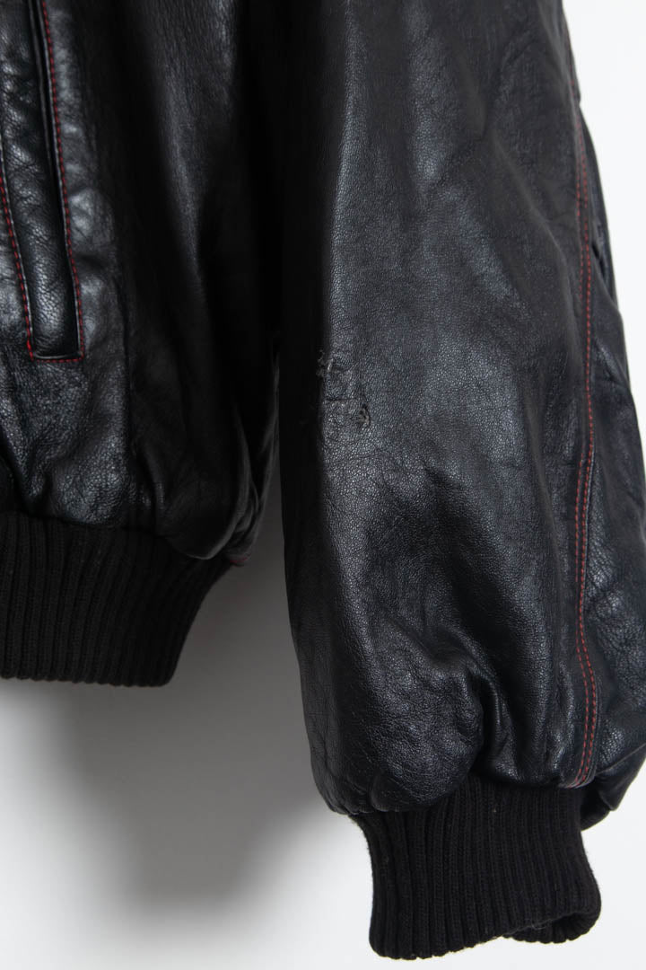 Image of Italian Leather Bomber Jacket (XL)