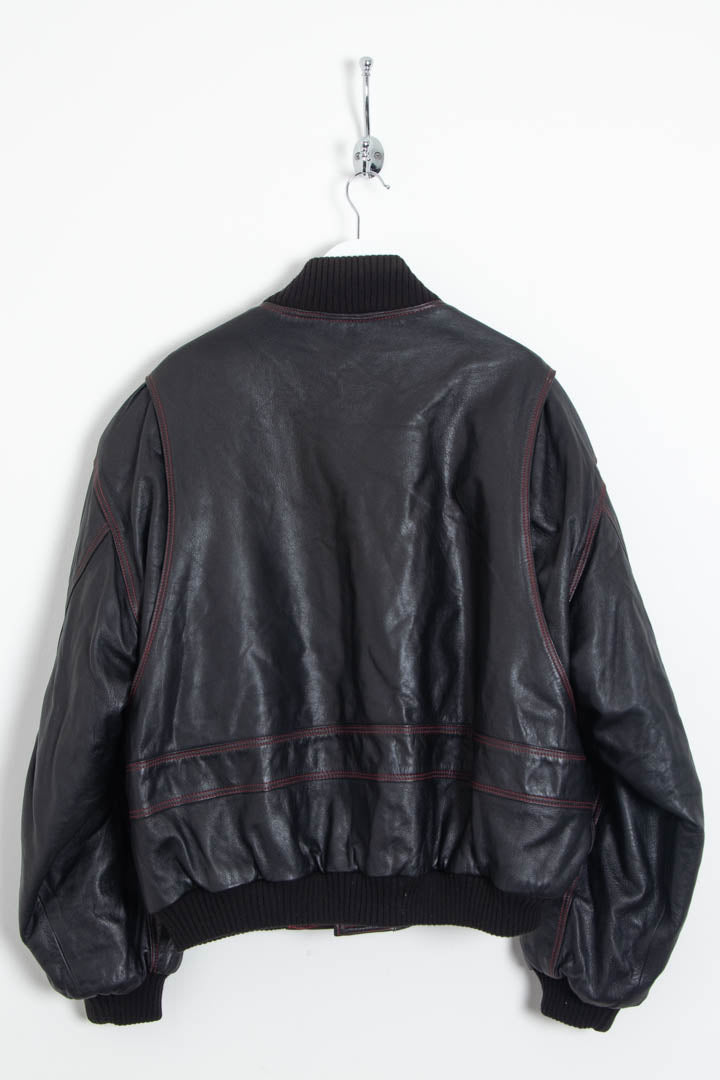 Italian Leather Bomber Jacket (XL) – 97th Vintage