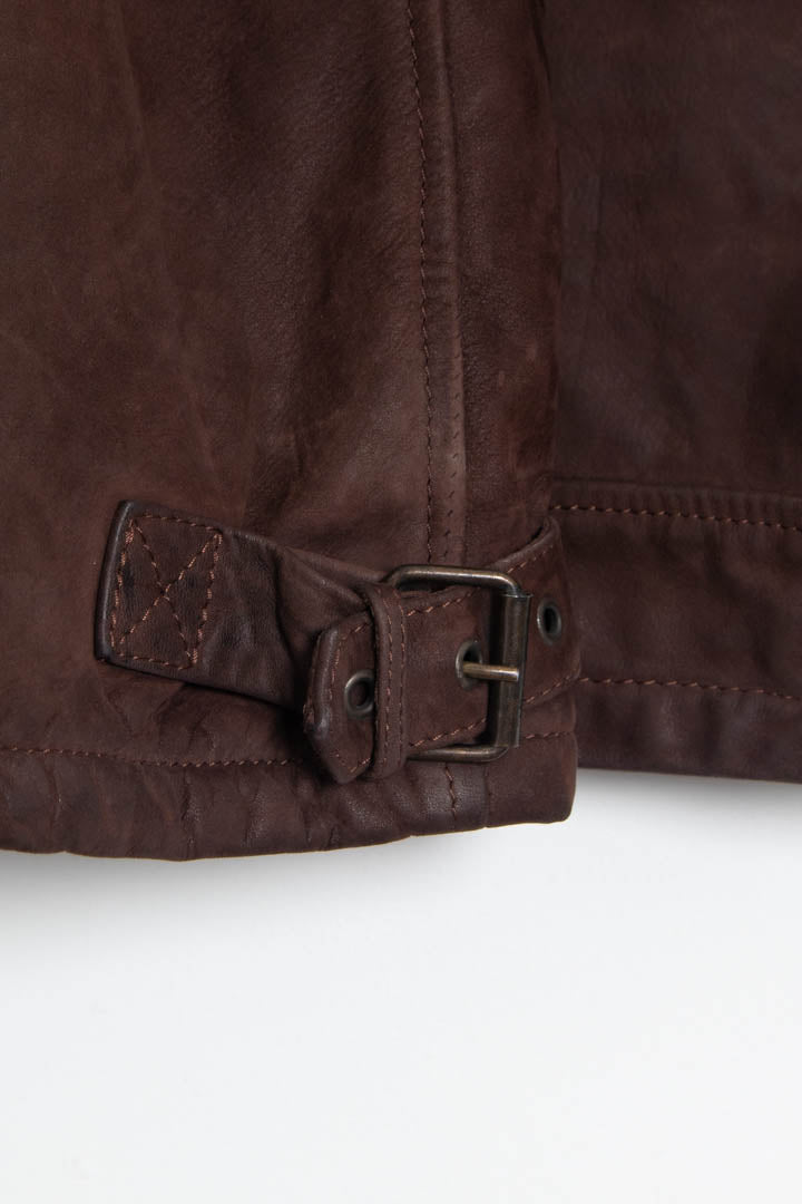 Image of Italian Leather Harrington Quilted Jacket (S)