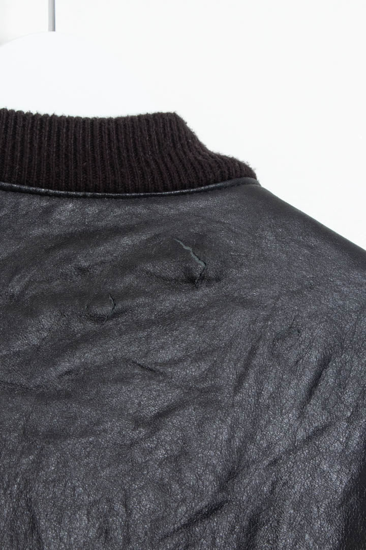 Image of Italian Leather Bomber Jacket (XL)