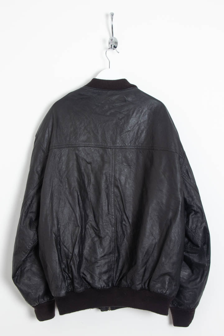Image of Italian Leather Bomber Jacket (XL)