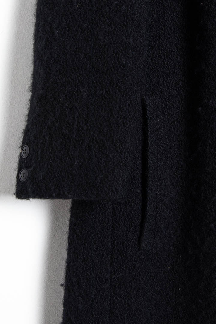 Image of 1980s Women's Giorgio Armani Wool/Leather Long Coat (XL)