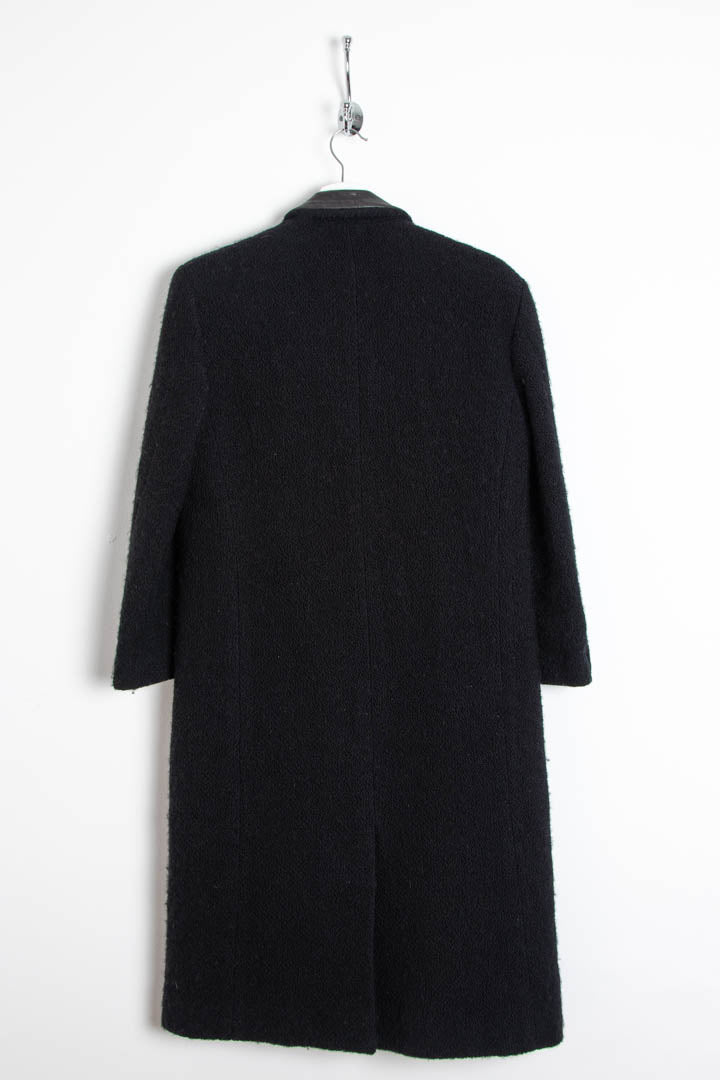 Image of 1980s Women's Giorgio Armani Wool/Leather Long Coat (XL)