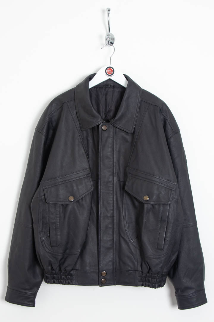Italian Leather Bomber Jacket (M) – 97th Vintage