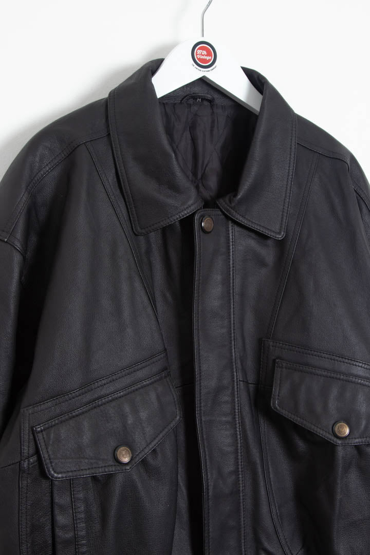 Italian Leather Bomber Jacket (M) – 97th Vintage