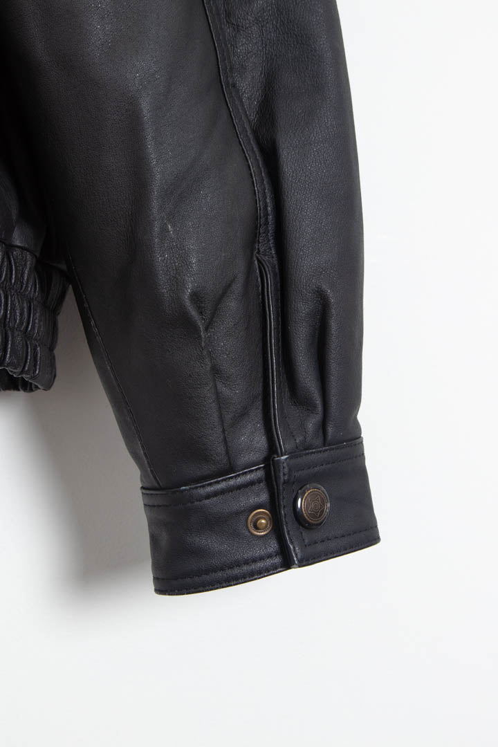 Image of Italian Leather Bomber Jacket (M)