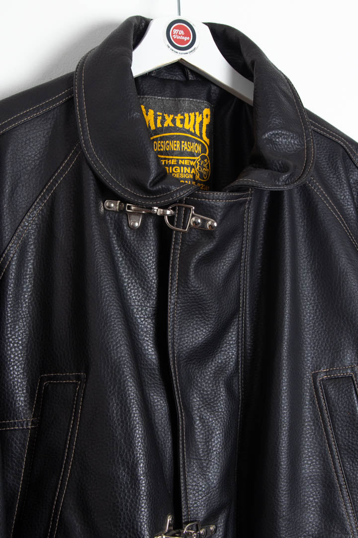 Image of Fireman Buckle Leather Bomber Jacket (XXL)