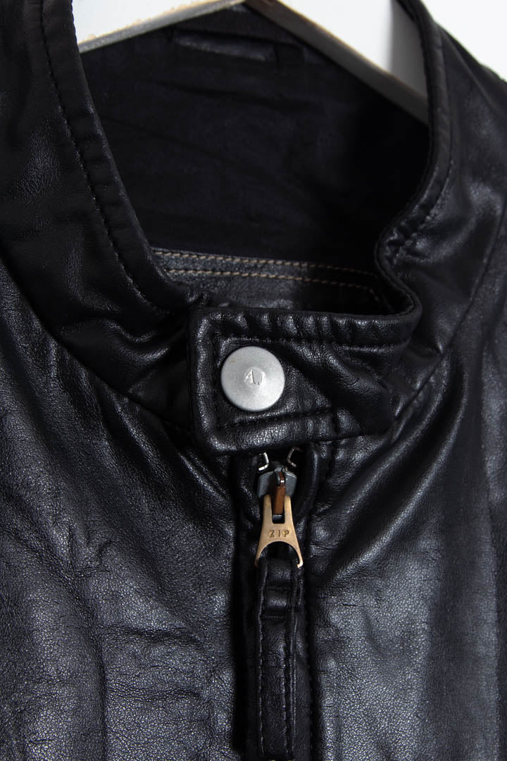 Image of Women's Armani Leather Biker Jacket (M)